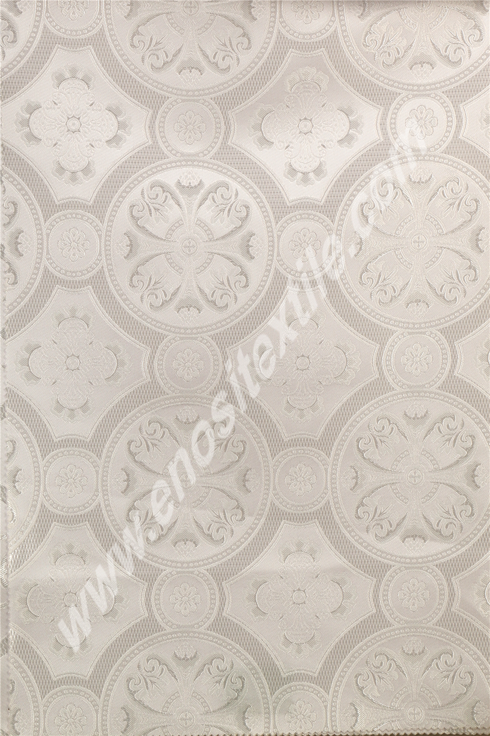 KL-027 White-Silver Brocade Fabrics